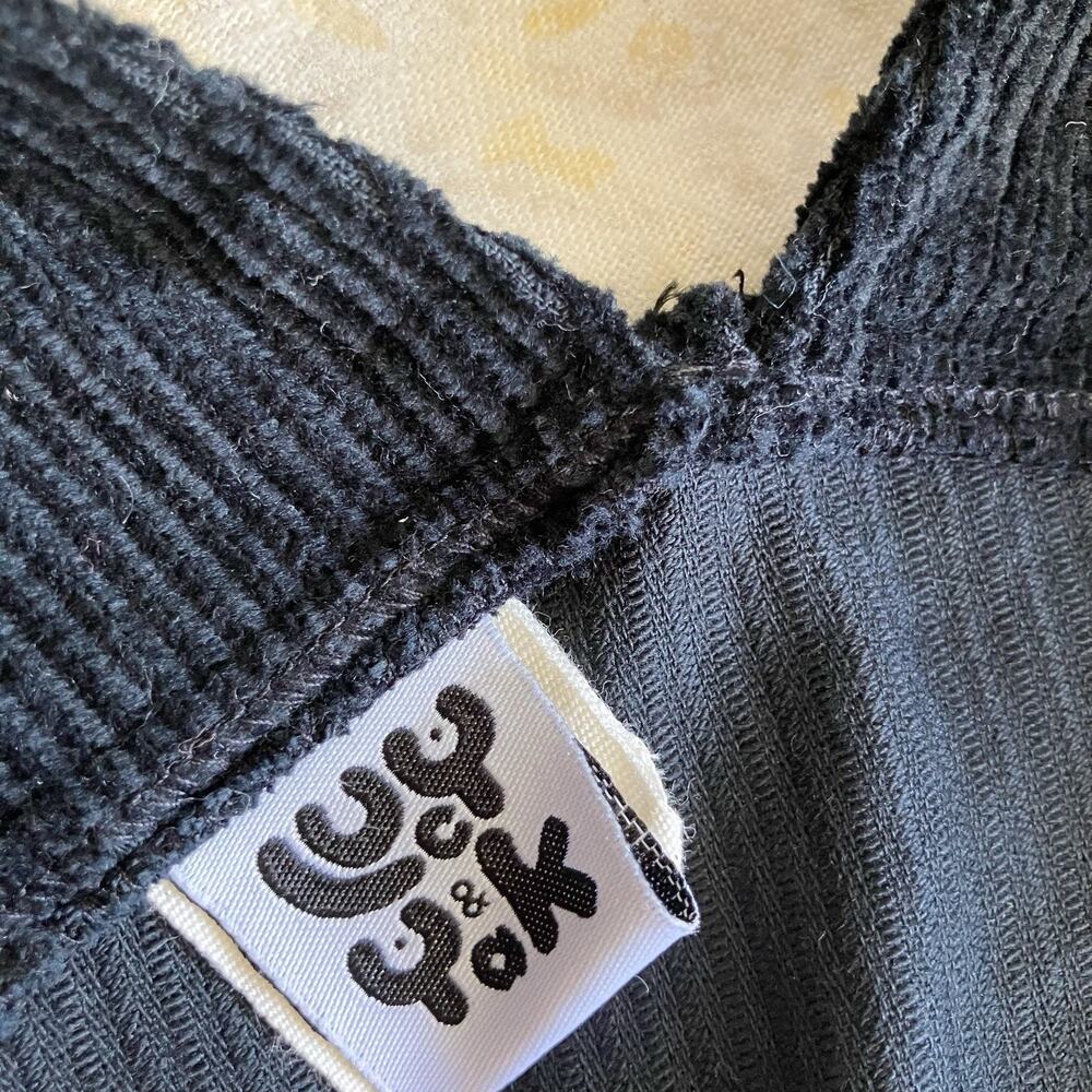 Lucy and Yak Corduroy Overalls Adult Sz XS 30" Black Gender Neutral Unisex - Picture 3 of 9